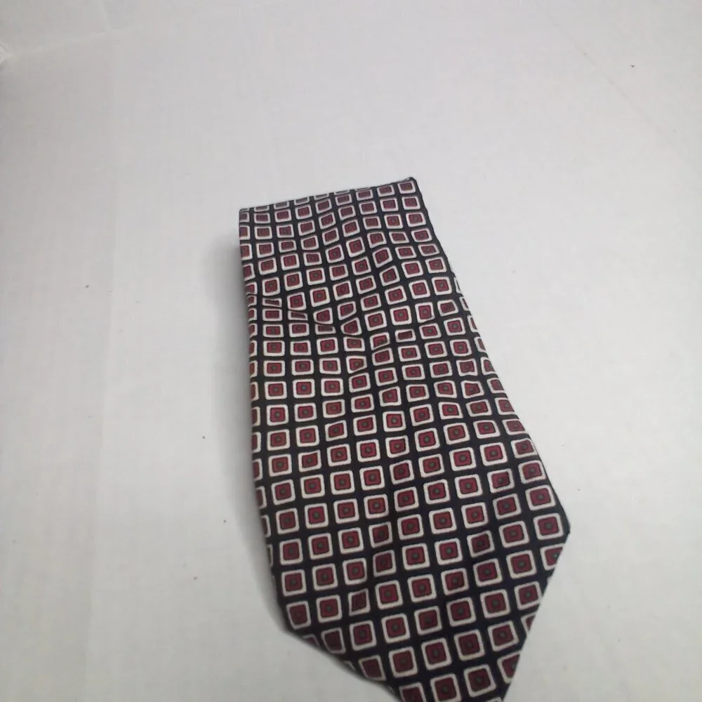 Reys & Rockwood Tie Necktie 100% Silk Black Red